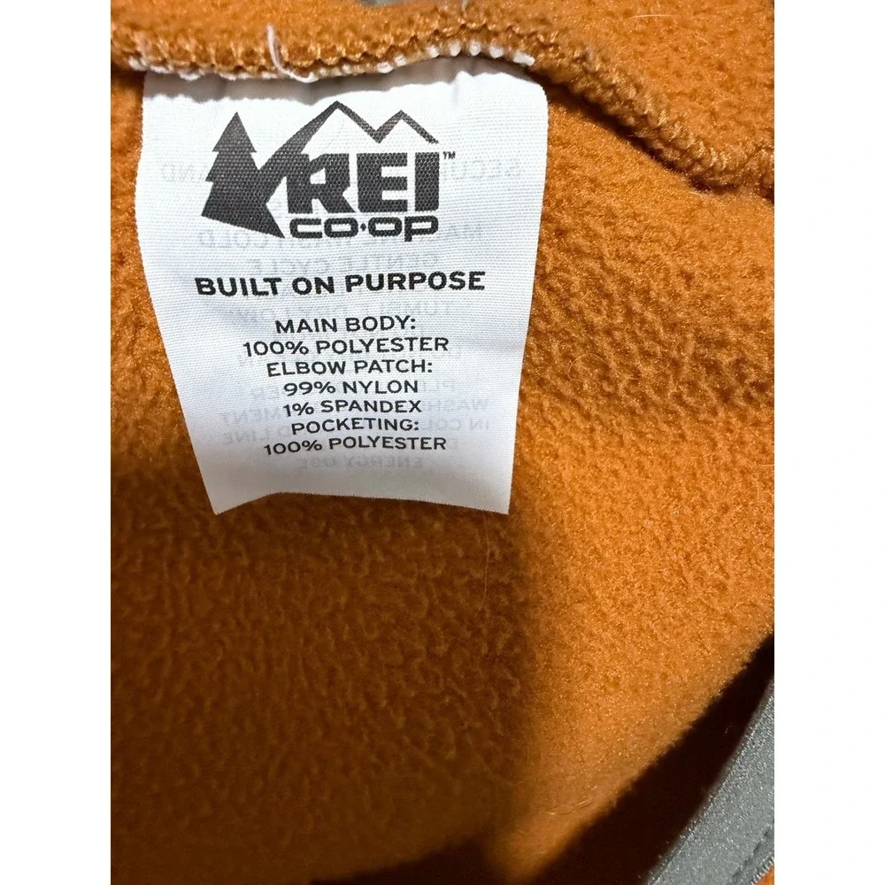 Rei Co-op 1/2 Zip Pullover‎ Fleece Orange/Green/Gray Men's Size Large